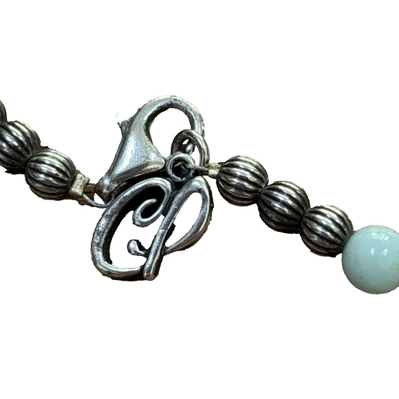 Vintage Carolyn Pollack Beaded Necklace Single Strand Pastel Stones Silver Beads - Picture 3 of 7